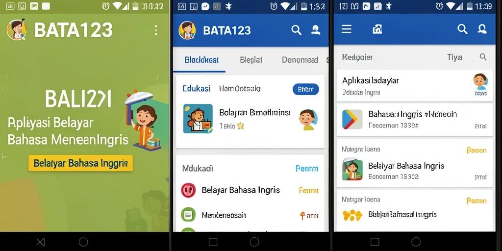 Tampilan antarmuka aplikasi BATA123 yang menarik dan interaktif.