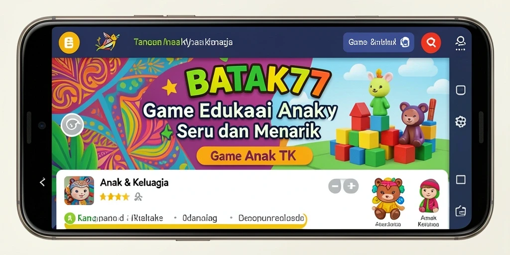 Antarmuka aplikasi BATIK77 yang ceria dan interaktif.