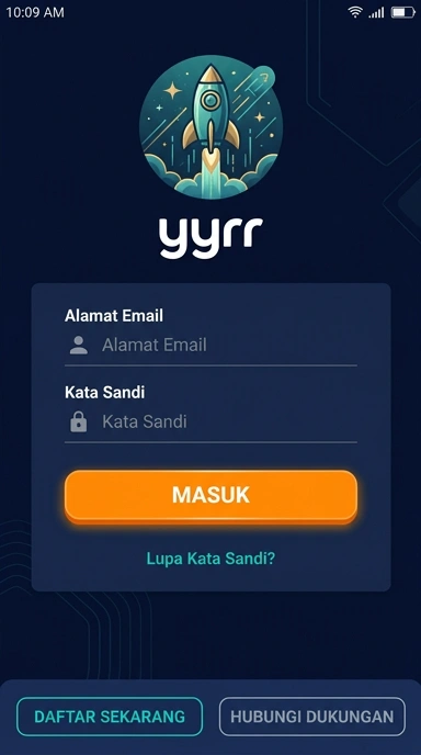 Tampilan halaman login yyrr